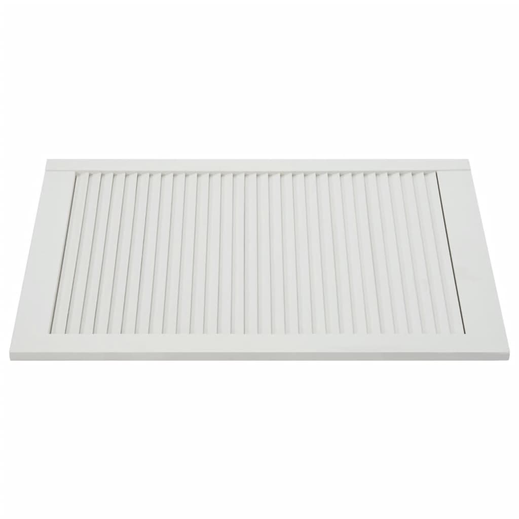 Anta con persiana, anta dell'armadio, mensola, rivestimento dell'anta per armadio, guardaroba, paravento, 69 x 39,4 cm, in legno massello di pino bianco 02_0003884