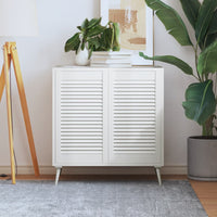 Ante a Lamelle 2 pz Bianche 69x39,4 cm in Legno di Pino 151161