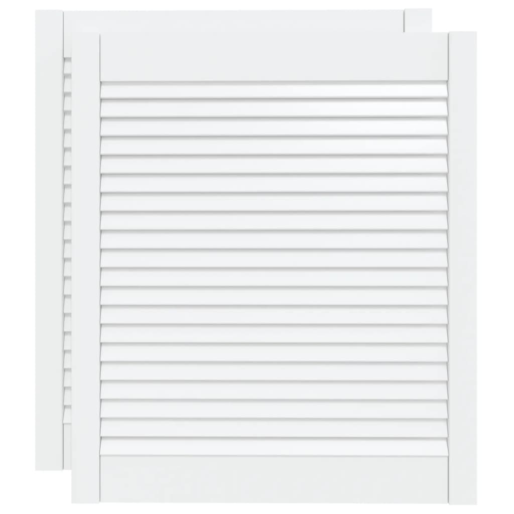 Ante a Lamelle Bianche 2 pz Bianche 69x59,4 cm Legno di Pino 151167