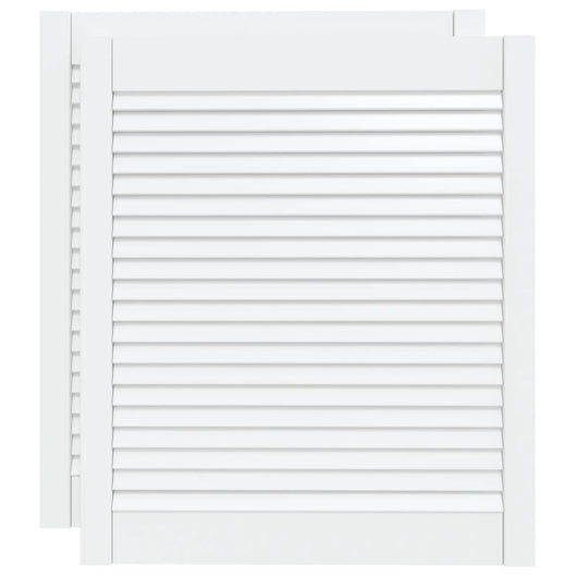 Ante a Lamelle Bianche 2 pz Bianche 69x59,4 cm Legno di Pino 151167