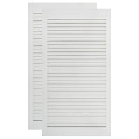 Set di 2 ante con persiana, ante dell'armadio, ante degli scaffali, rivestimento per armadio, guardaroba, guardaroba, bianco, 99,3 x 15,5 cm, in legno massello di pino 02_0003911