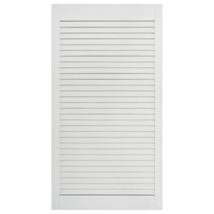 Set di 2 ante con persiana, ante dell'armadio, ante degli scaffali, rivestimento per armadio, guardaroba, guardaroba, bianco, 99,3 x 15,5 cm, in legno massello di pino 02_0003911