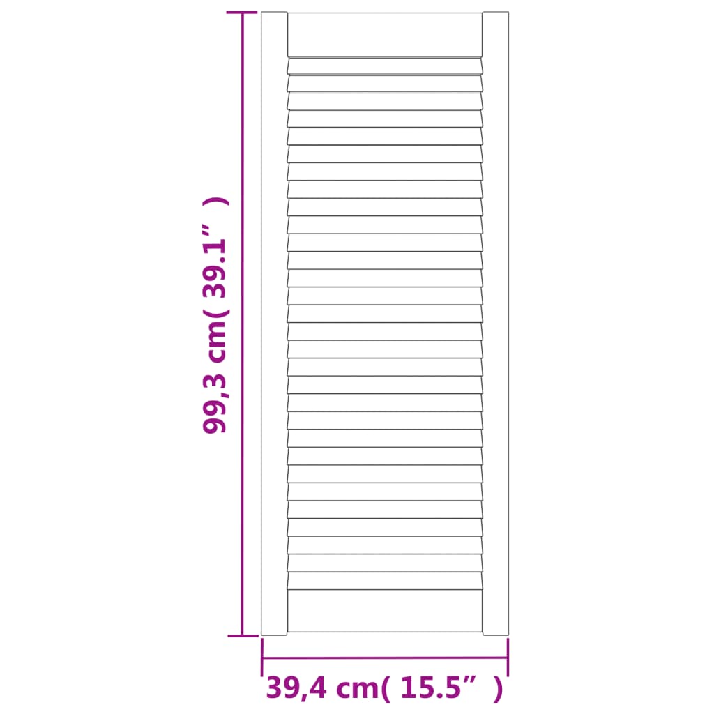 Ante a Lamelle 2 pz Bianche 99,3x39,4 cm in Legno di Pino 151170