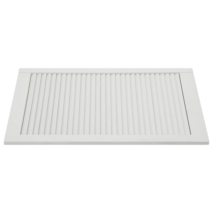 Set di 2 ante con persiana, ante dell'armadio, ante degli scaffali, rivestimento per armadio, guardaroba, guardaroba, bianco, 99 x 60 cm, in legno massello di pino 02_0003913