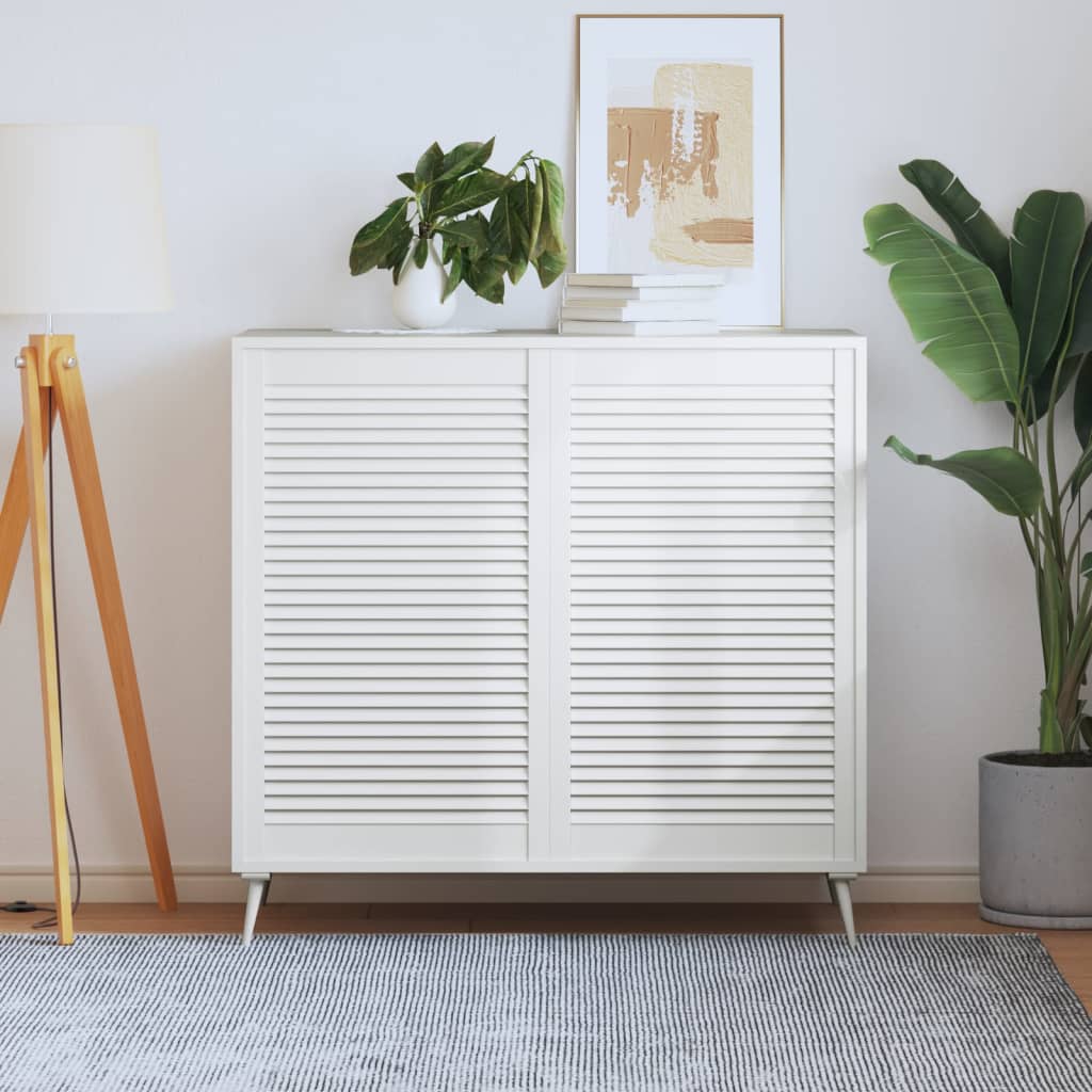 Ante a Lamelle Bianche 2 pz Bianche 99,3x59,4 cm Legno di Pino 151176