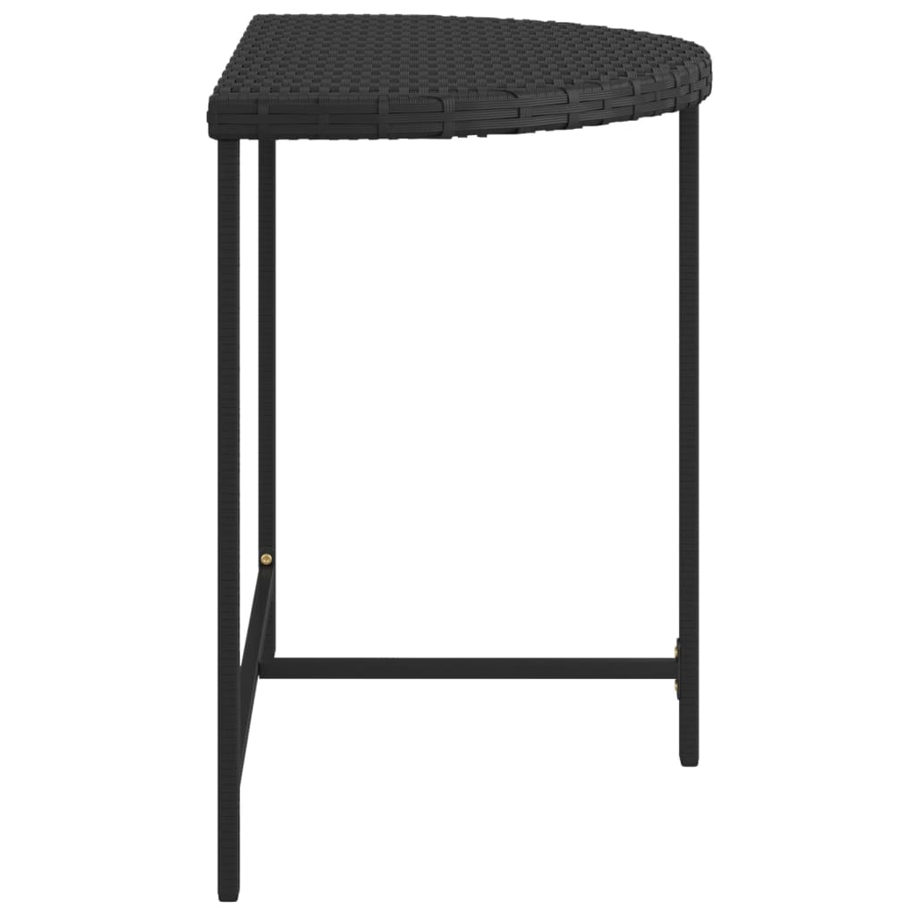 Tavolo da Giardino Nero 80x50x75 cm in Polyrattan 316654