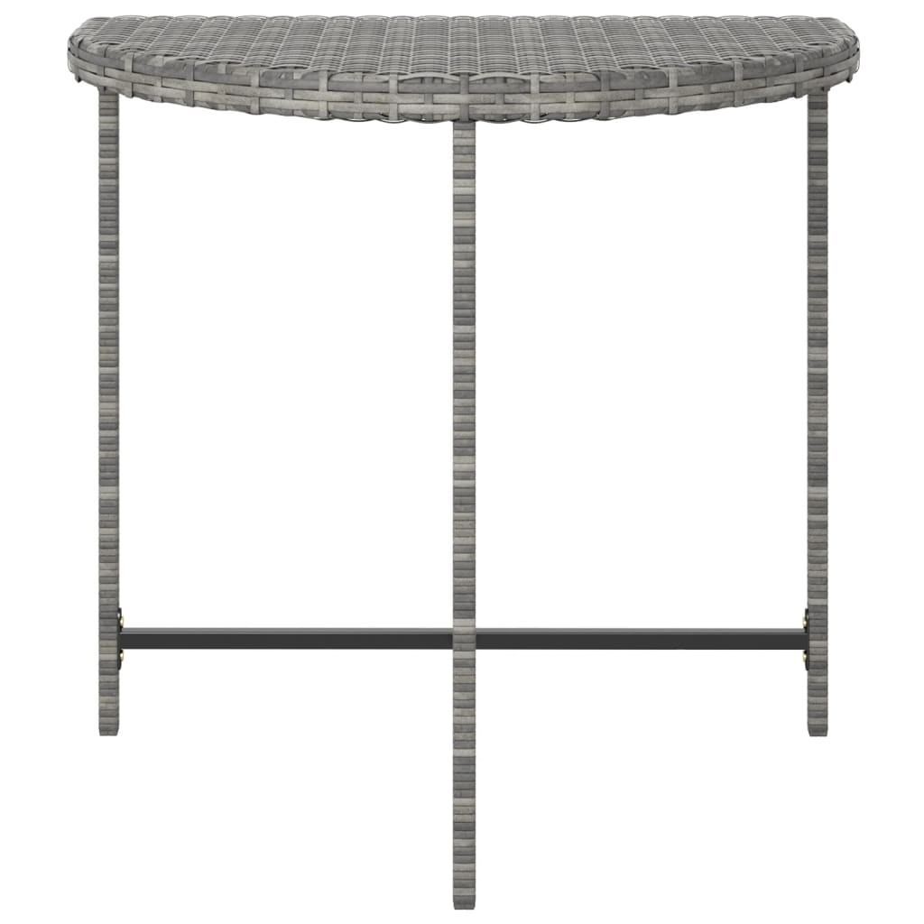 Tavolo da Giardino Grigio 80x50x75 cm in Polyrattan 316655