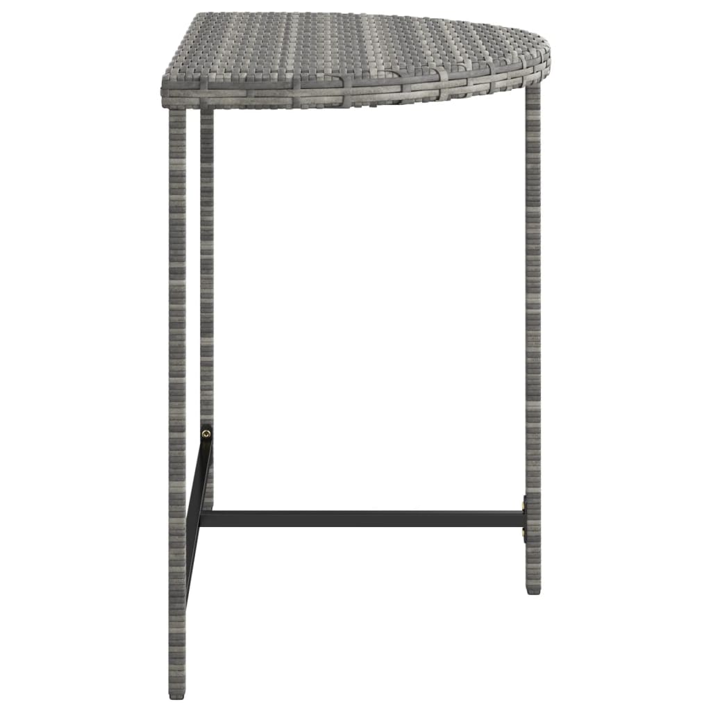Tavolo da Giardino Grigio 80x50x75 cm in Polyrattan 316655