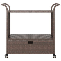 Carrello da Bar con Cassetto Marrone 100x45x97 cm in Polyrattan cod mxl 58963