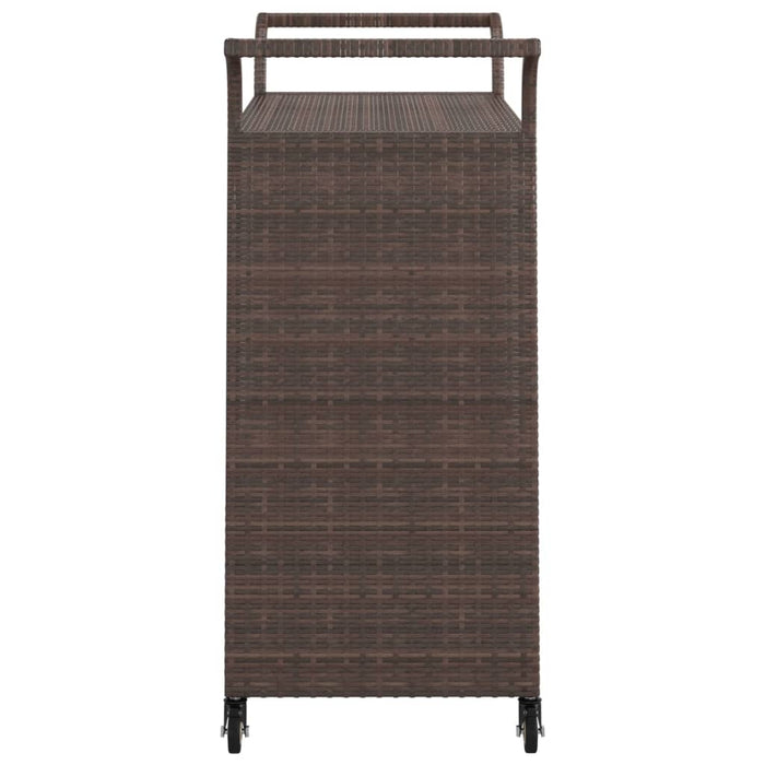Carrello da Bar con Cassetto Marrone 100x45x97 cm in Polyrattan cod mxl 58963