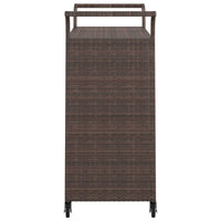 Carrello da Bar con Cassetto Marrone 100x45x97 cm in Polyrattan 316662