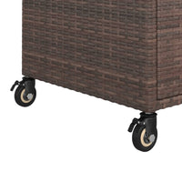 Carrello da Bar con Cassetto Marrone 100x45x97 cm in Polyrattan 316662