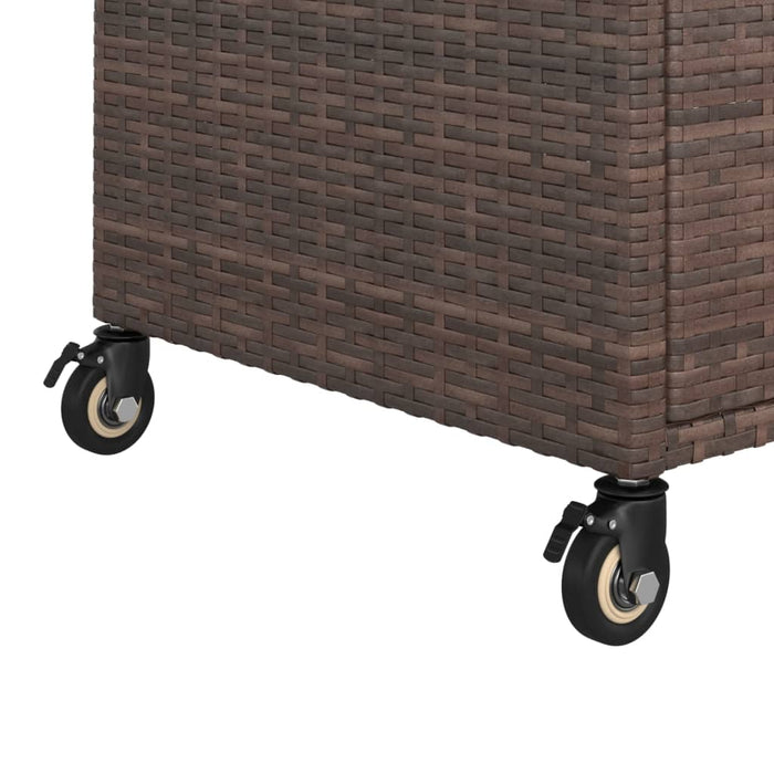 Carrello da Bar con Cassetto Marrone 100x45x97 cm in Polyrattan 316662