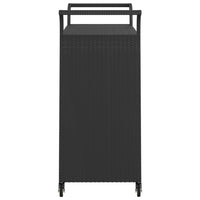 Carrello da Bar con Cassetto Nero 100x45x97 cm in Polyrattan cod mxl 64195