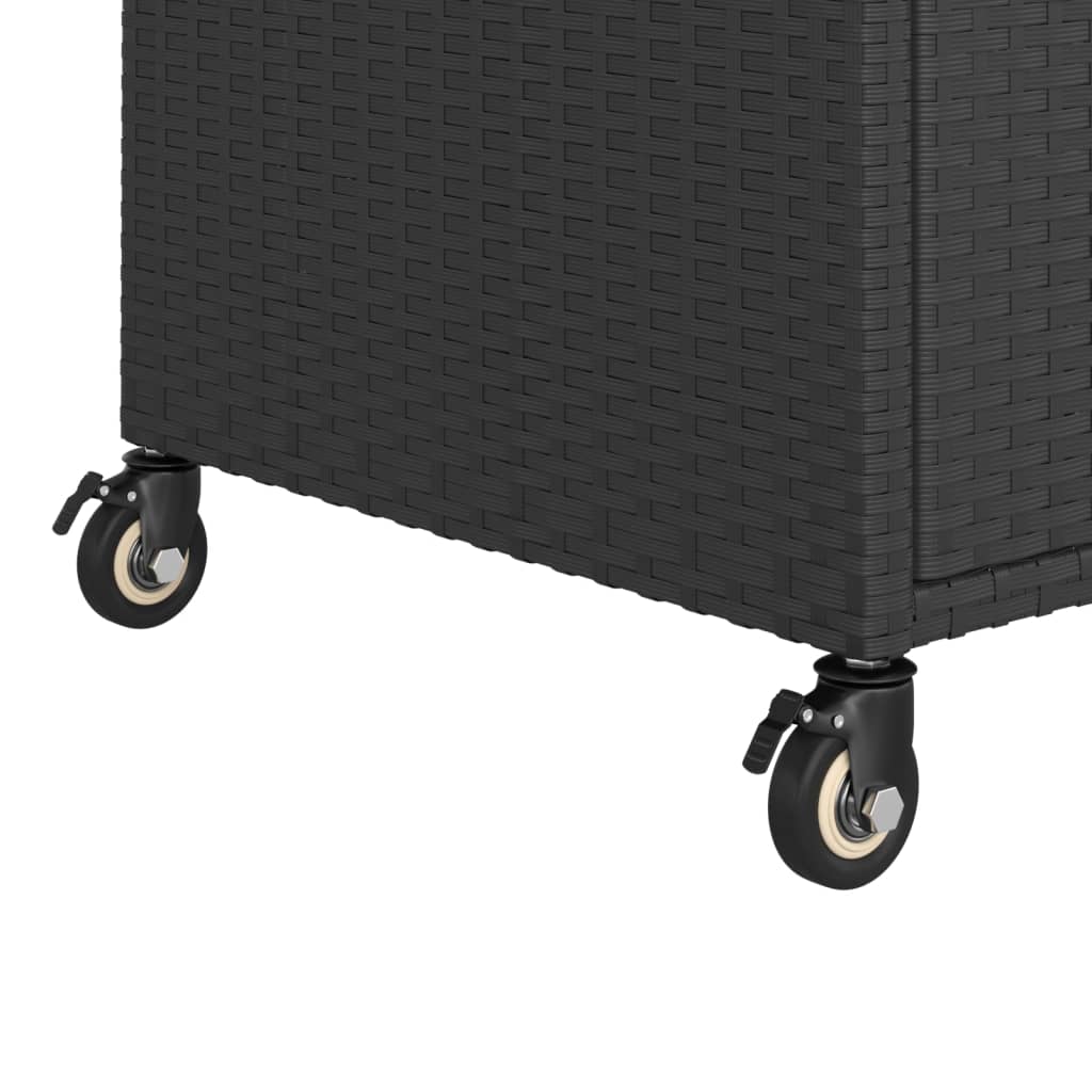 Carrello da Bar con Cassetto Nero 100x45x97 cm in Polyrattan cod mxl 64195