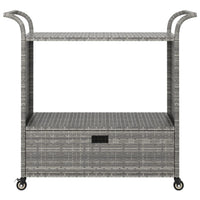Carrello da Bar con Cassetto Grigio 100x45x97 cm in Polyrattan 316664