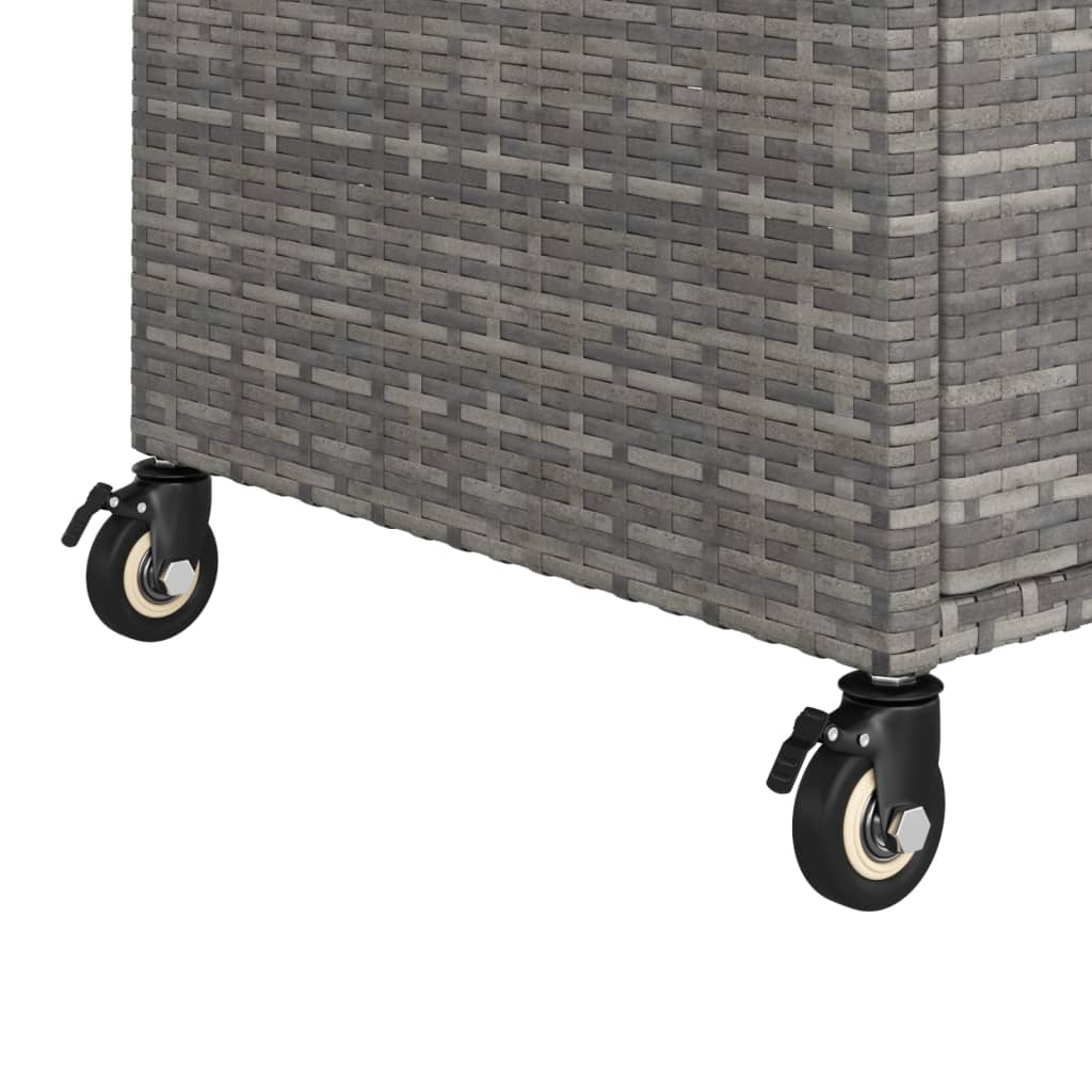 Carrello da Bar con Cassetto Grigio 100x45x97 cm in Polyrattan 316664