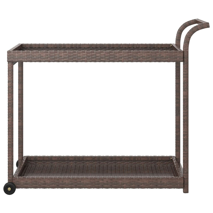 Carrello da Bar Marrone 100x45x83 cm in Polyrattan 316665