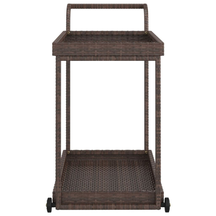 Carrello da Bar Marrone 100x45x83 cm in Polyrattan 316665