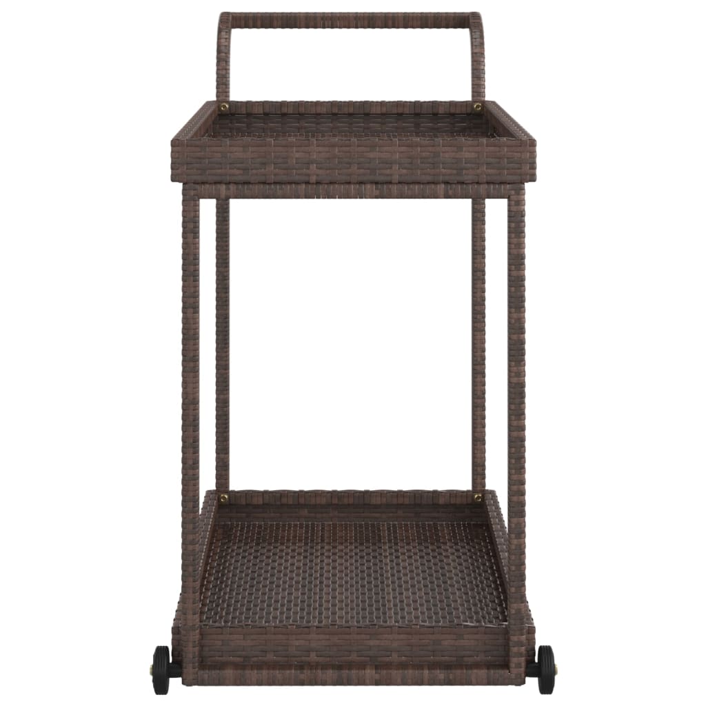 Carrello da Bar Marrone 100x45x83 cm in Polyrattan 316665