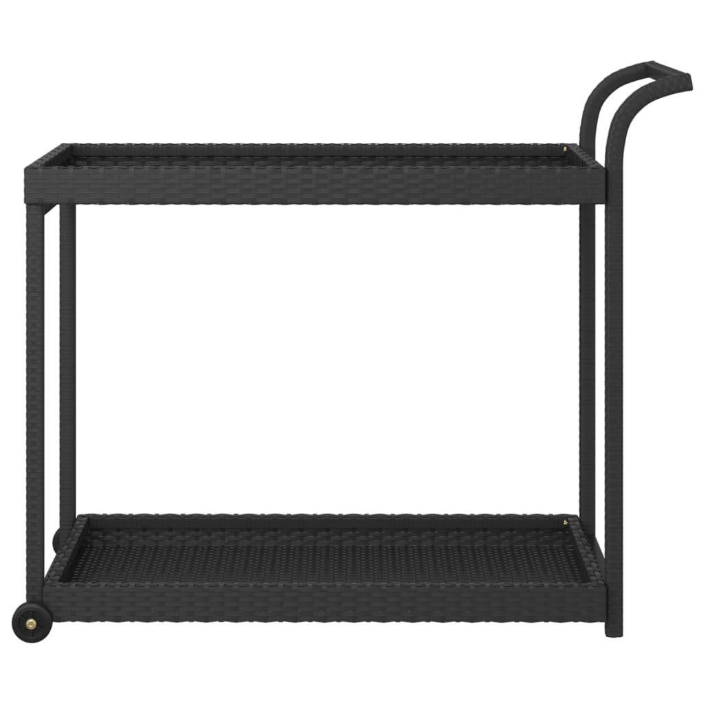 Carrello da Bar Nero 100x45x83 cm in Polyrattan cod mxl 65729