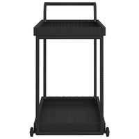 Carrello da Bar Nero 100x45x83 cm in Polyrattan 316666