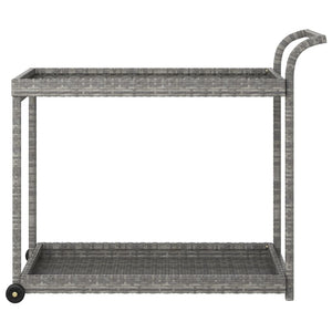 Carrello da Bar Grigio 100x45x83 cm in Polyrattan 316667