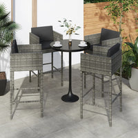 Sgabelli da Bar con Cuscini 4 pz in Polyrattan Grigio 316677