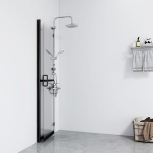 Parete per Doccia Walk-in Pieghevole in Vetro ESG 90x190 cm 151182