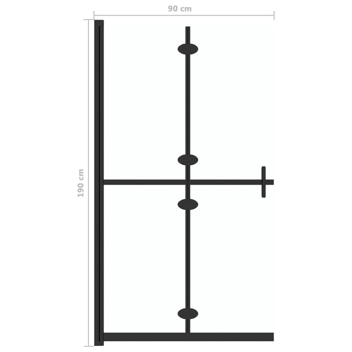 Parete per Doccia Walk-in Pieghevole in Vetro ESG 90x190 cm 151182