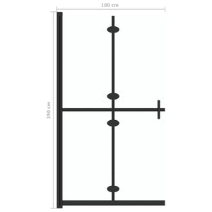 Parete per Doccia Walk-in Pieghevole in Vetro ESG 100x190 cm cod mxl 45251