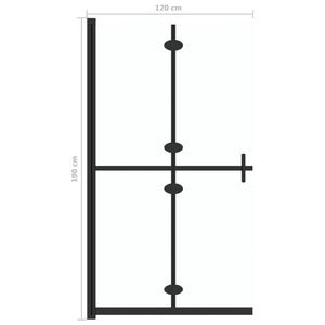 Parete per Doccia Walk-in Pieghevole in Vetro ESG 120x190 cm 151185