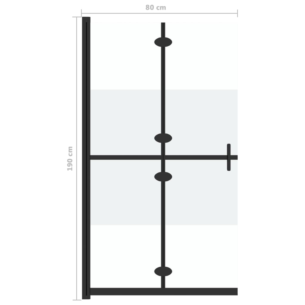 Parete per Doccia Walk-in Pieghevole in Vetro ESG 80x190 cm 151187