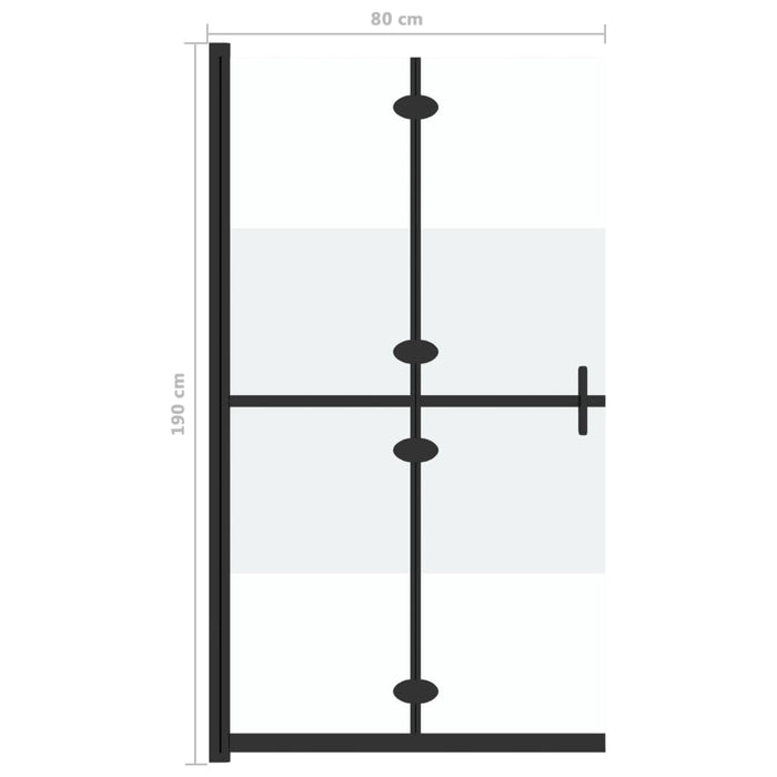 Parete per Doccia Walk-in Pieghevole in Vetro ESG 80x190 cm 151187