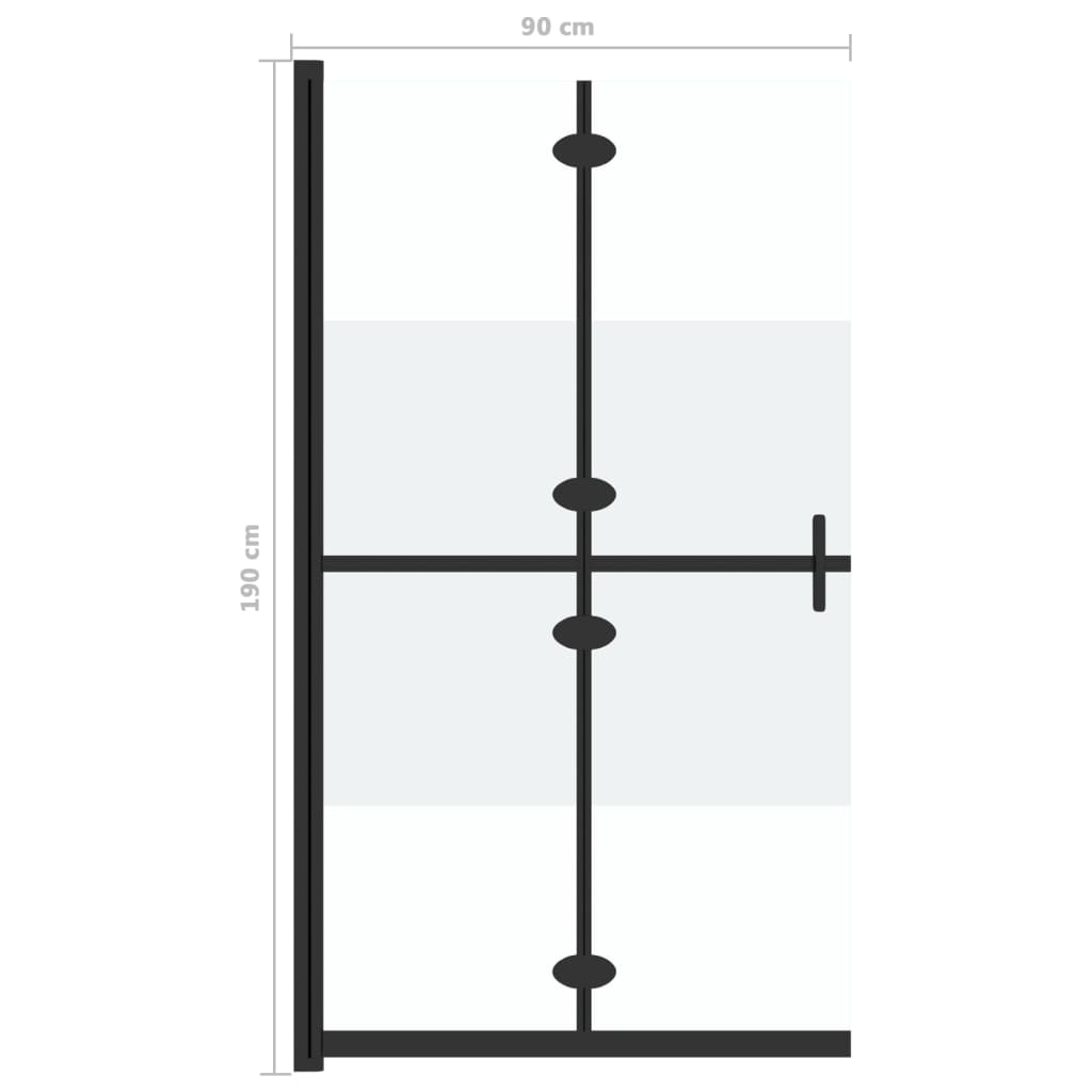 Parete per Doccia Walk-in Pieghevole in Vetro ESG 90x190 cm 151188
