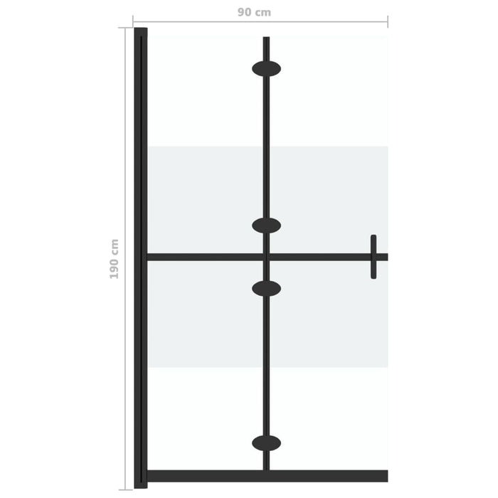 Parete per Doccia Walk-in Pieghevole in Vetro ESG 90x190 cm 151188