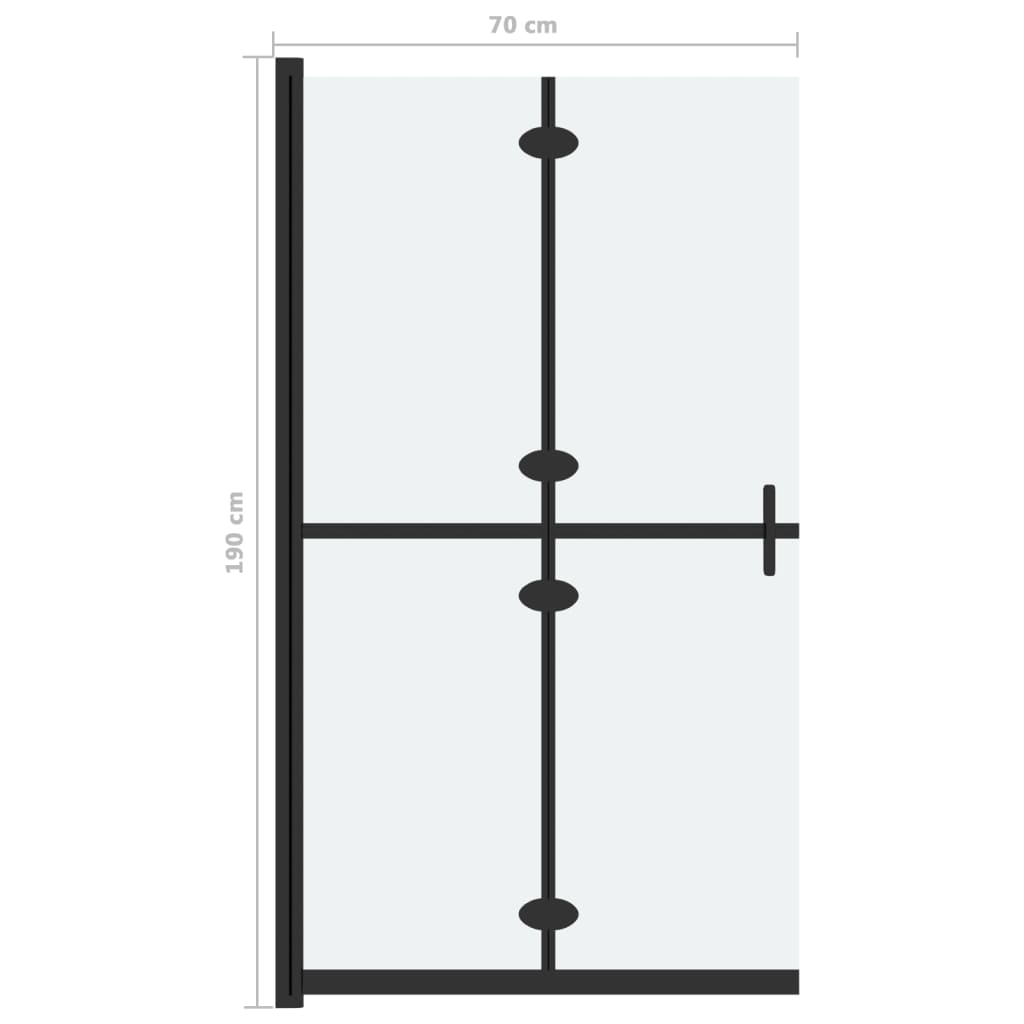 Parete per Doccia Walk-in Pieghevole in Vetro ESG 70x190 cm 151192