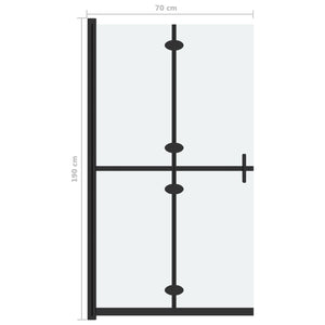 Parete per Doccia Walk-in Pieghevole in Vetro ESG 70x190 cm 151192
