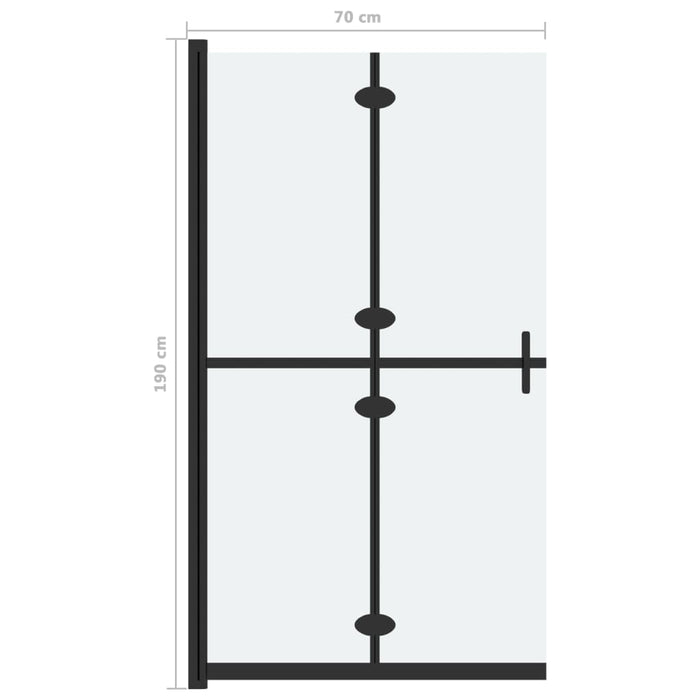 Parete per Doccia Walk-in Pieghevole in Vetro ESG 70x190 cm 151192