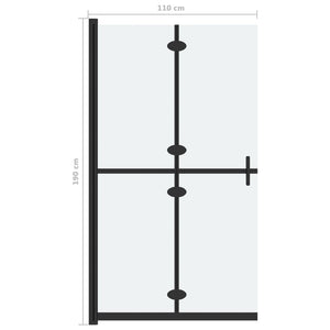 Parete per Doccia Walk-in Pieghevole in Vetro ESG 110x190 cm 151196