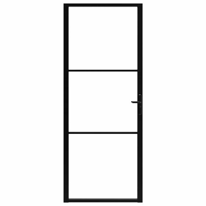 Porta da Interno ESG Vetro e Alluminio 83x201,5 cm Neracod mxl 73252