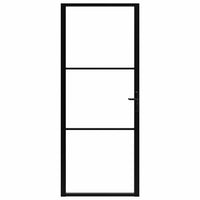 Porta da Interno ESG Vetro e Alluminio 93x201,5 cm Neracod mxl 73469