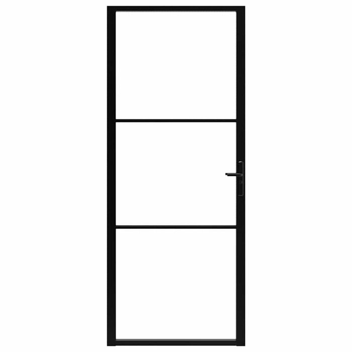 Porta da Interno ESG Vetro e Alluminio 93x201,5 cm Neracod mxl 73469