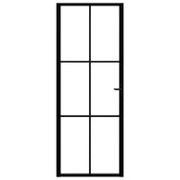 Porta da Interno ESG Vetro e Alluminio 76x201,5 cm Nera 151202