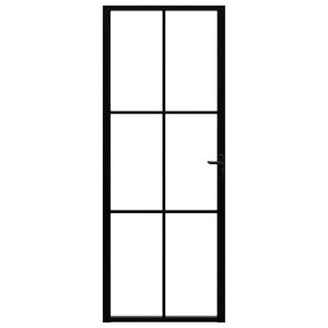 Porta da Interno ESG Vetro e Alluminio 76x201,5 cm Nera 151202