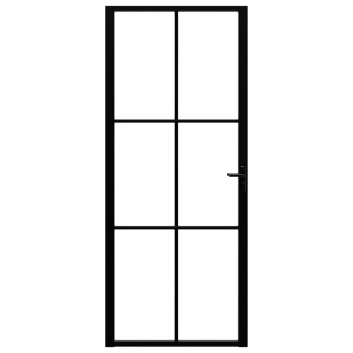 Porta da Interno ESG Vetro e Alluminio 83x201,5 cm Neracod mxl 97207