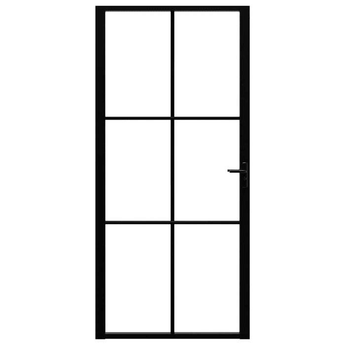 Porta da Interno ESG Vetro e Alluminio 93x201,5 cm Neracod mxl 127126