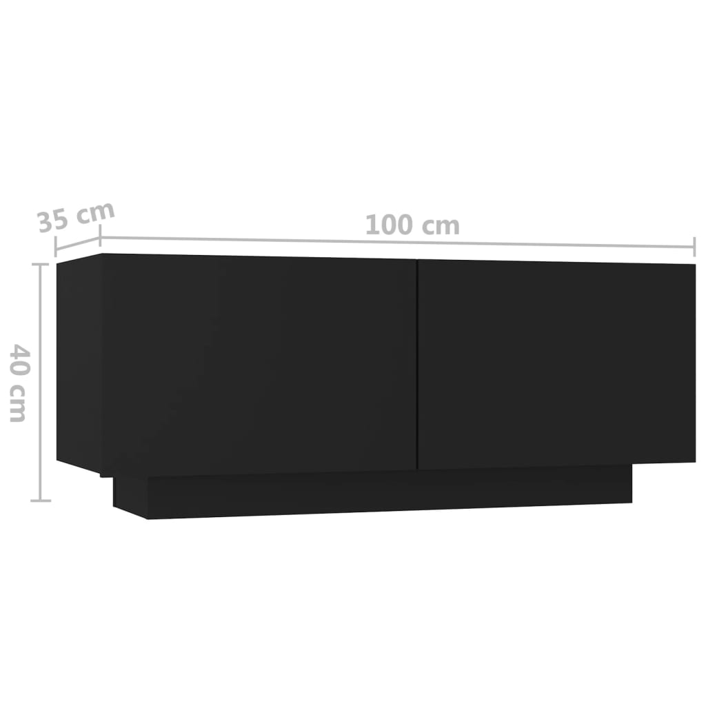 Comodino Nero 100x35x40 cm in Truciolato cod mxl 31302