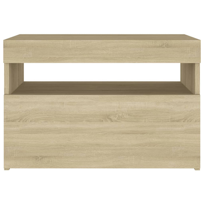 Comodini con Luci LED 2 pz Rovere Sonoma 60x35x40 cm 3082781