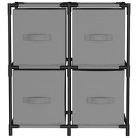 Armadietto con 4 Cesti in Tessuto Grigio 63x30x71 cm Acciaio 337255